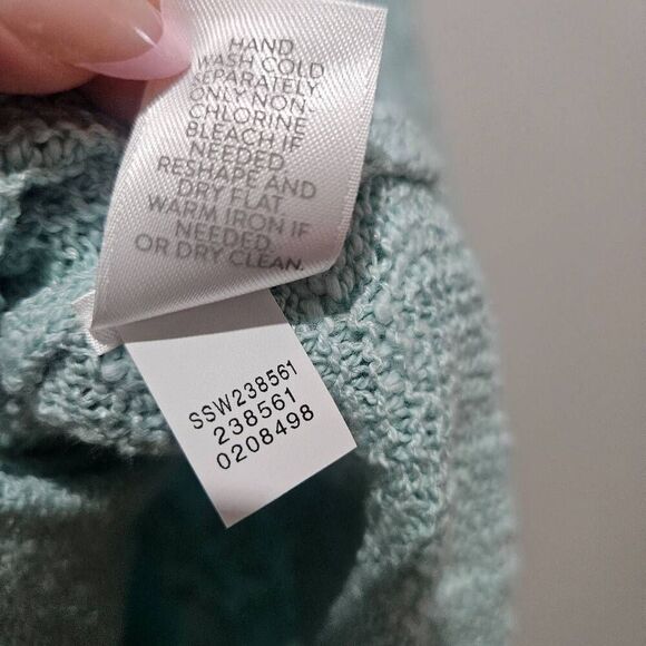 J Jill Canal Blue Seafoam Green Textured Knit Tunic Long Sleeve Sweater Small - Picture 7 of 7
